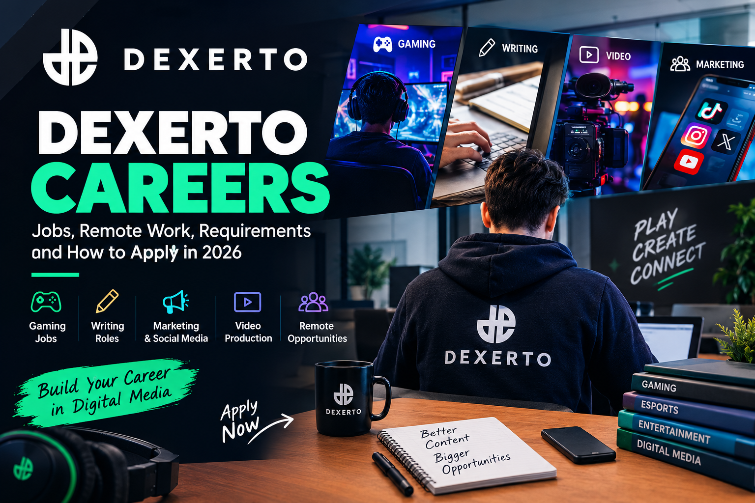 Dexerto careers guide showing gaming media jobs and career opportunities