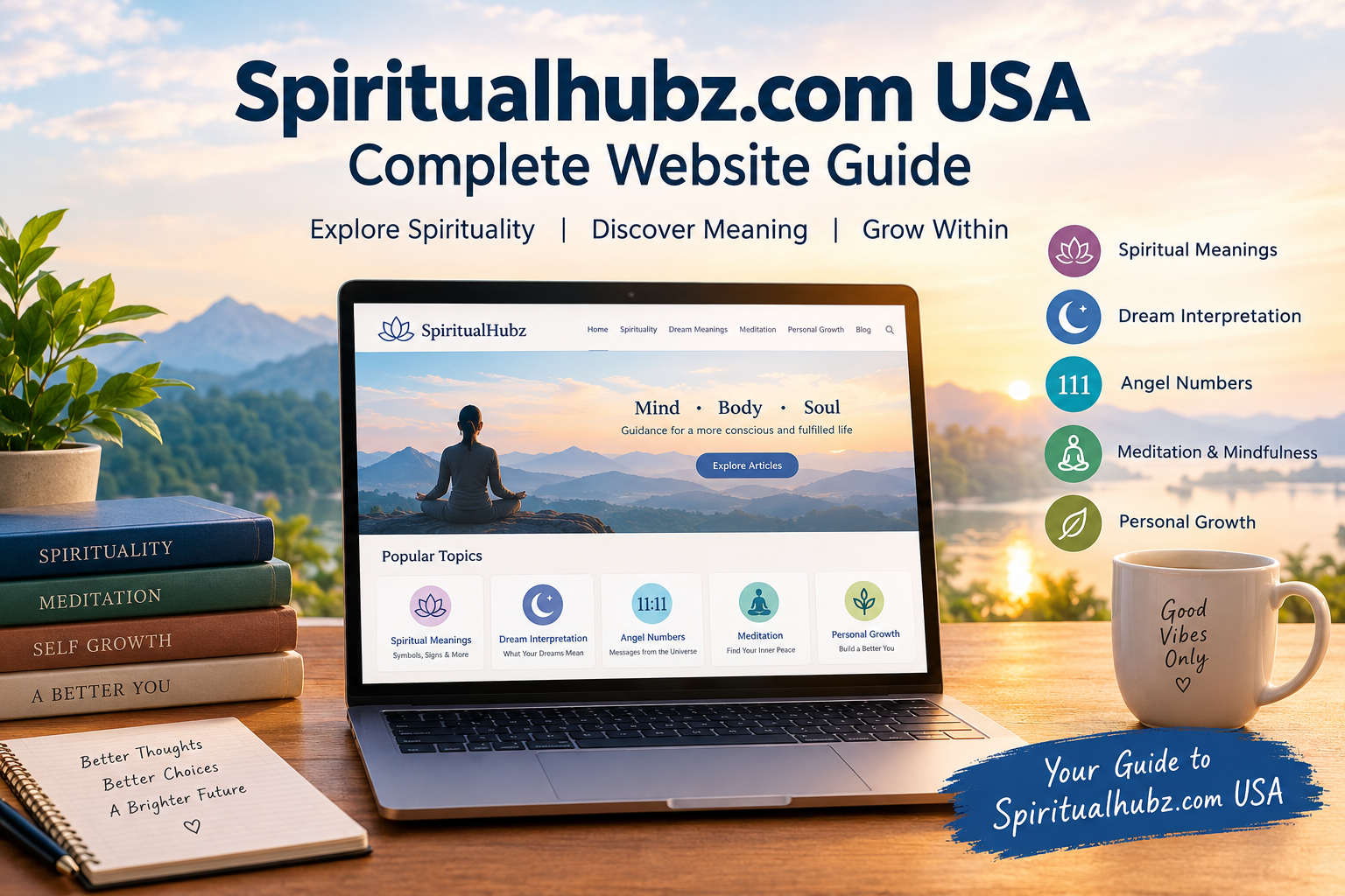 Spiritualhubz.com USA complete website guide covering spirituality, dream interpretation, meditation, and personal growth